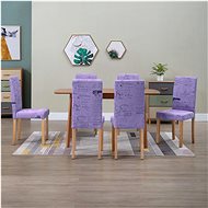 Dining chairs 6 pcs purple textile - Dining Chair