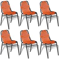 Dining Chair 6 pcs Brown Genuine Leather - Dining Chair