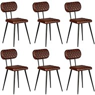 Dining Chair 6 pcs Brown Genuine Leather - Dining Chair