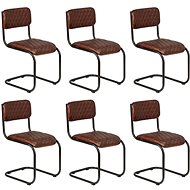 Dining Chair 6 pcs Brown Genuine Leather - Dining Chair