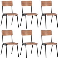 Dining chair 6 pcs brown plywood - Dining Chair
