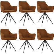 Dining Chair 6 pieces, Brown Velvet - Dining Chair