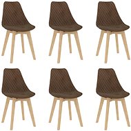 Dining chair 6 pcs brown velvet - Dining Chair