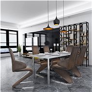 Dining Chairs 6 pcs Brown Textile - Dining Chair