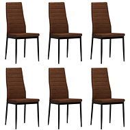 Dining chairs 6 pcs brown textile - Dining Chair