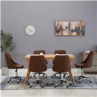 Dining Chairs 6 pcs Brown Textile - Dining Chair