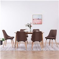 Dining chairs 6 pcs brown textile - Dining Chair