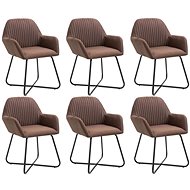 Dining chairs 6 pcs brown textile - Dining Chair