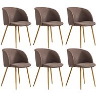 Dining chairs 6 pcs brown textile - Dining Chair