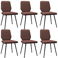 Dining chairs 6 pcs brown textile - Dining Chair
