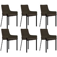 Dining chairs 6 pcs brown textile - Dining Chair