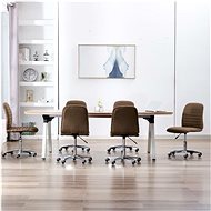 Dining chairs 6 pcs brown textile - Dining Chair