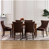 Dining Chairs 6 pcs Brown Textile - Dining Chair
