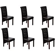 Dining Chair 6 pcs Brown Faux Leather - Dining Chair