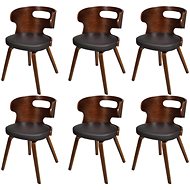 Dining Chair 6 pcs Brown Faux Leather - Dining Chair