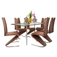 Dining Chair 6 pcs Brown Faux Leather - Dining Chair