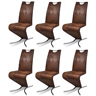 Dining Chair 6 pcs Brown Faux Leather - Dining Chair