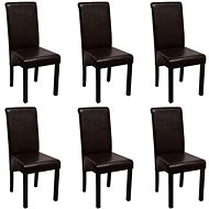 Dining Chair 6 pcs Brown Faux Leather - Dining Chair