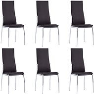 Dining chair 6 pcs brown faux leather - Dining Chair