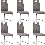 Dining chair 6 pcs brown faux leather - Dining Chair