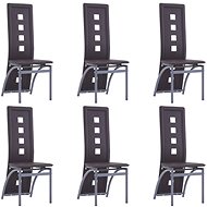 Dining chair 6 pcs brown faux leather - Dining Chair