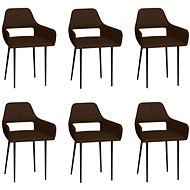 Dining chair 6 pcs brown faux leather - Dining Chair
