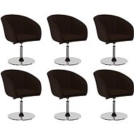 Dining chair 6 pcs brown faux leather - Dining Chair