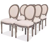 Dining chairs 6 pcs cream textile - Dining Chair
