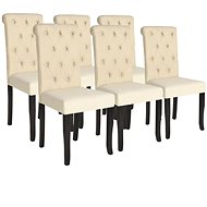 Dining chairs 6 pcs cream textile - Dining Chair