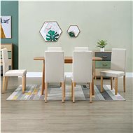 Dining chairs 6 pcs cream textile - Dining Chair