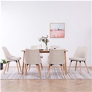 Dining chairs 6 pcs cream textile - Dining Chair