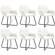 Dining Chairs 6 pcs Cream Textile - Dining Chair