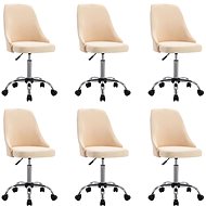 Dining chairs 6 pcs cream textile - Dining Chair