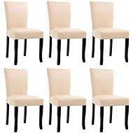 Dining Chairs 6 pieces of Creamy Artificial Leather - Dining Chair
