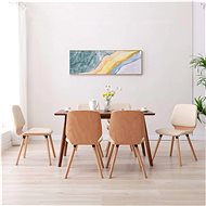 Dining chairs 6 pieces of creamy artificial leather - Dining Chair
