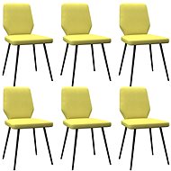 Dining chairs 6 pcs lime yellow textile - Dining Chair
