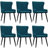 Dining chair 6 pcs blue velvet - Dining Chair