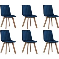 Dining chair 6 pcs blue velvet - Dining Chair