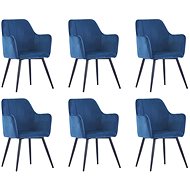 Dining Chair 6 pcs Blue Velvet - Dining Chair