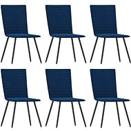Dining chair 6 pcs blue velvet - Dining Chair