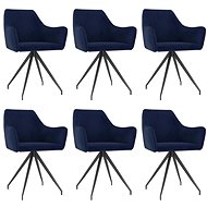 Dining chair 6 pcs blue velvet - Dining Chair