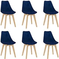 Dining chair 6 pcs blue velvet - Dining Chair