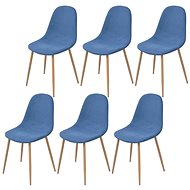 Dining chairs 6 pcs blue textile - Dining Chair