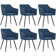 Dining chairs 6 pcs blue textile - Dining Chair