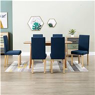 Dining chairs 6 pcs blue textile - Dining Chair