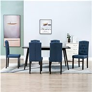 Dining chairs 6 pcs blue textile - Dining Chair