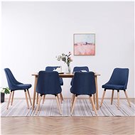 Dining chairs 6 pcs blue textile - Dining Chair