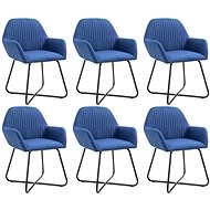 Dining chairs 6 pcs blue textile - Dining Chair