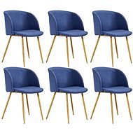 Dining chairs 6 pcs blue textile - Dining Chair