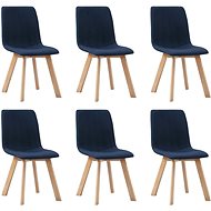 Dining chairs 6 pcs blue textile - Dining Chair